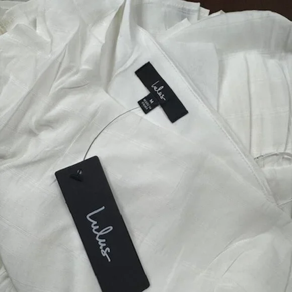 NWT Lulus Adorable Sight White One-Shoulder Tiered Mini Dress - Picture 7 of 8